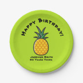Persoonlijke Ananas Tropische Papieren Borden Fees Papieren Bordje (Voorkant)