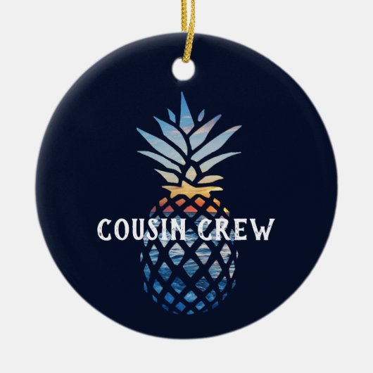 Persoonlijke Ananas Tropische Zonsondergang Keramisch Ornament (Voorkant)