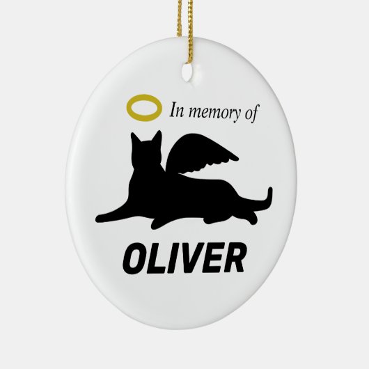 Persoonlijke Angel Cat Keramisch Ornament (Rechts)