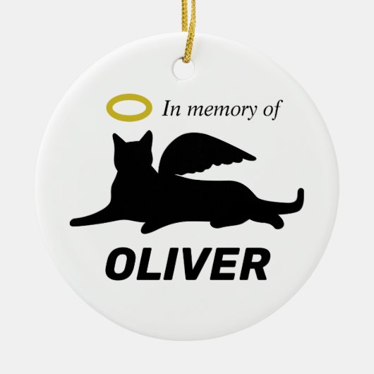 Persoonlijke Angel Cat Keramisch Ornament (Voorkant)