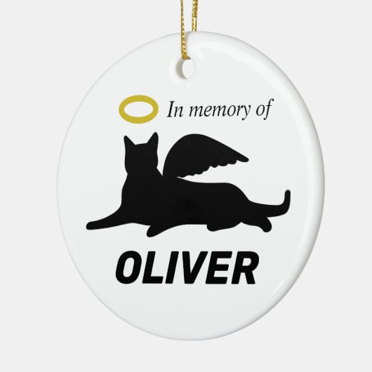 Persoonlijke Angel Cat Keramisch Ornament (Links)