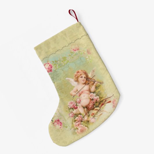 Persoonlijke Angel die Violin Rozen speelt Kleine Kerstsok (Achterkant (Hangend))