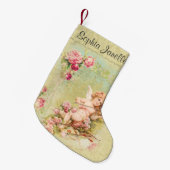 Persoonlijke Angel die Violin Rozen speelt Kleine Kerstsok (Voorkant (Hangend))