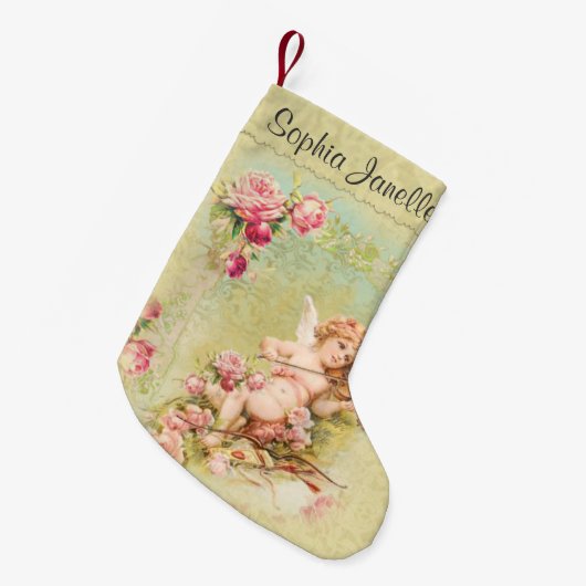 Persoonlijke Angel die Violin Rozen speelt Kleine Kerstsok (Voorkant (Hangend))