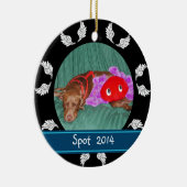 Persoonlijke Angel Wing Border Dog Photo Ornament (Rechts)
