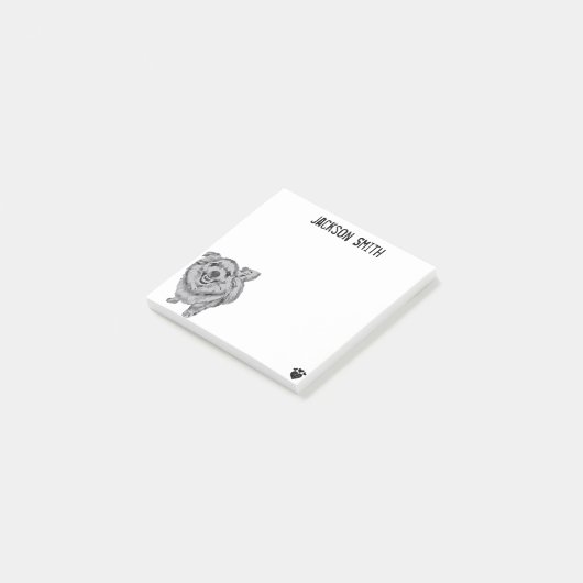 Persoonlijke angryhond post-it® notes (Schuin)