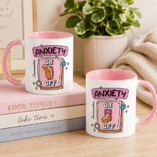Persoonlijke Angst Aan Uit Schakelaar Roze Koffiem Mok