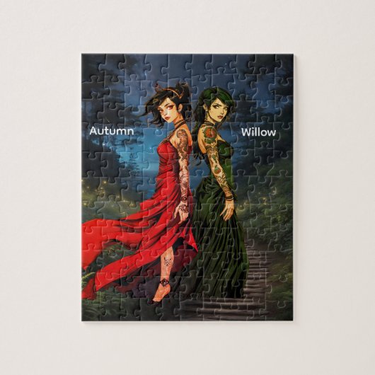Persoonlijke Anime Getatoeëerde Meisjes Legpuzzel (Verticaal)