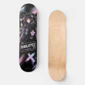 Persoonlijke Anime Pastel en Zwarte Skateboard (Voorkant)