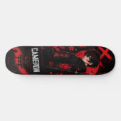 Persoonlijke Anime Zwarte Rode Samurai Persoonlijk Skateboard (Horizontaal)