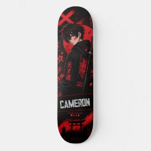 Persoonlijke Anime Zwarte Rode Samurai Persoonlijk Skateboard
