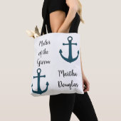 Persoonlijke anker- en zeester-moeder van de bruid tote bag (Dichtbij)