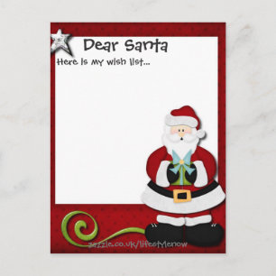 Persoonlijke ansichtkaart - verlanglijstje rood briefkaart