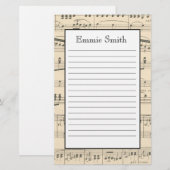 Persoonlijke Antieke Bladmuziek Briefpapier (Voorkant / Achterkant)