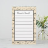 Persoonlijke Antieke Bladmuziek Briefpapier (Staand voorkant)