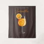 Persoonlijke Aperol Spritz Bruidsdiner Achtergrond Wandkleed (Voorkant)