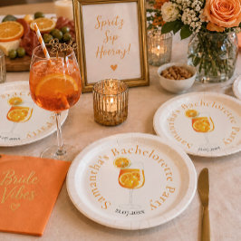 Persoonlijke Aperol Spritz vrijgezellenfeestje Papieren Bordje