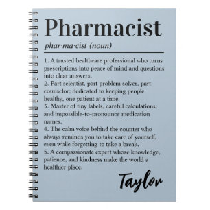Persoonlijke Apotheker Definitie Stof Blauw Cadeau Notitieboek