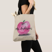 Persoonlijke Apple-lerarennaam van de student Tote Bag (Dichtbij)