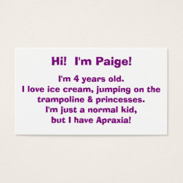  persoonlijke Apraxia Bewustzijn Kaarten Visitekaartjes