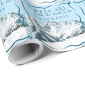 Persoonlijke Apres Ski Blauwe Winter Bruidscadeau Cadeaupapier (Rol Hoek)