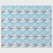 Persoonlijke Apres Ski Blauwe Winter Bruidscadeau Cadeaupapier (Vlak)