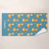 Persoonlijke Aqua Blauwe Eend Kinderen Badhanddoek (Badhanddoek)