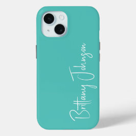 Persoonlijke Aqua iPhone 15 Case