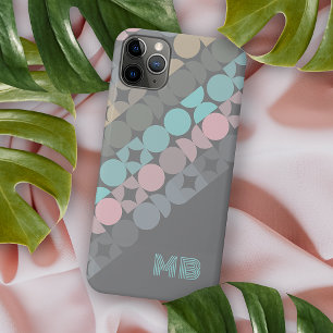 Persoonlijke Aqua Roze Grijs Midcentury Kunst Case-Mate iPhone Case