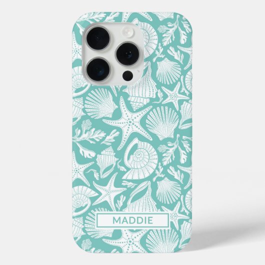 Persoonlijke Aqua Schelpen Case-Mate iPhone Case (Achterkant)