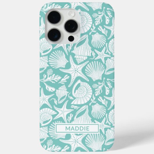 Persoonlijke Aqua Shells Case-Mate iPhone Hoes (Achterkant)