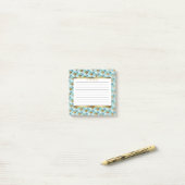 Persoonlijke Aqua Turquoise Gouden Zeemeermin Schu Post-it® Notes (Op bureau)