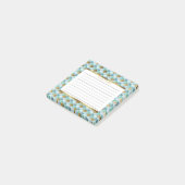 Persoonlijke Aqua Turquoise Gouden Zeemeermin Schu Post-it® Notes (Schuin)