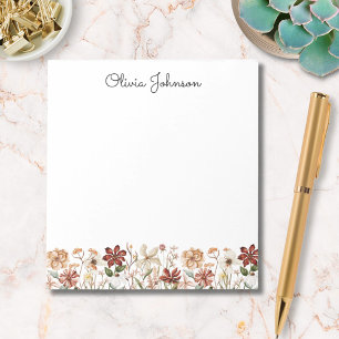 Persoonlijke Aquarel Vintage Wilde Bloemenwei Notitieblok