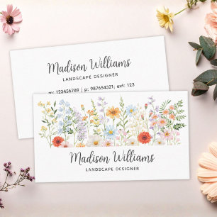 Persoonlijke Aquarel Wilde Bloem Bloemige Elegant Visitekaartje