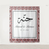 Persoonlijke Arabische Henna-foto-achtergrond Wandkleed (Voorkant)