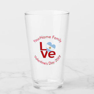 Persoonlijke Argentijnse Rode LOVE Vlag Glas
