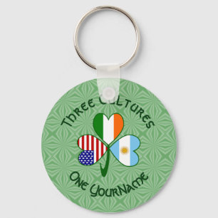 Persoonlijke Argentinië Ierland VS Shamrock Sleutelhanger