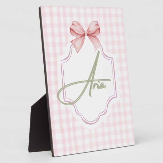 Persoonlijke Aria Baby Meisje Slaapkamer Boog&Ging Fotoplaat (Zijkant)