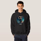 Persoonlijke Aries Zodiac Astrologie Ram Verjaarda Hoodie (Voorkant volledig)