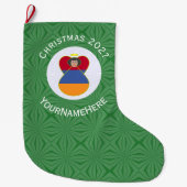 Persoonlijke Armeense Vlag Engel Kerst Grote Kerstsok (Voorkant)