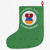 Persoonlijke Armeense Vlag Engel Kerst Grote Kerstsok (Achterkant)
