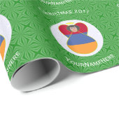 Persoonlijke Armeense Vlag Kerstengel Cadeaupapier (Rol Hoek)
