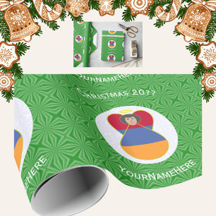 Persoonlijke Armeense Vlag Kerstengel Cadeaupapier