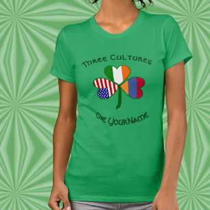 Persoonlijke Armenië Ierland USA Shamrock Dames T-shirt