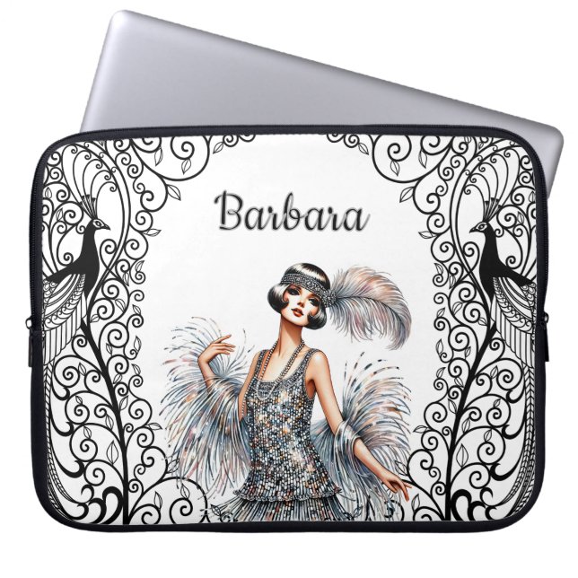 Persoonlijke Art Deco Laptop Sleeve (Voorkant)