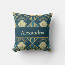 Persoonlijke Art Deco Turquoise & Gouden Geometris