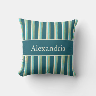 Persoonlijke Art Deco Turquoise, Groen & Gouden St Kussen
