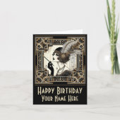 Persoonlijke Art Deco Twintiger Flapper Nr 3 Kaart (Voorkant)