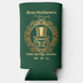 Persoonlijke Art Deco vrijgezellenfeest Seltzer Blikjeskoeler (Voorkant)